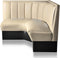 Bel Air Dinerbank Quarter Circle Booth HW-120-120 Off White