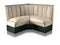 Bel Air Dinerbank Quarter Circle Booth HW-120-120 Off White & Zwart