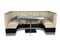 Bel Air Dinerbank Quarter Circle Booth HW-120-120 Off White & Zwart