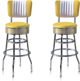 Bel Air Retro Barkruk BS-29CB Geel 1+1 Bundel