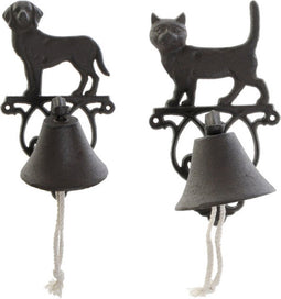 Bel DKD Home Decor Hond Kat Bruin Touw Gietijzer (14 x 15 x 24 cm) (2 Stuks)