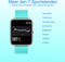 Belesy® HUNDRED - Smartwatch Dames - Smartwatch Heren - Horloge - 1.3 inch - Kleurenscherm - Full Touch - Stappenteller - Multi Sport - 100+ Watchfaces - Maak uw eigen wijzerplaat - Zilver - Siliconen - Turqoise