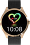 Belesy® Q9 2022 - Smartwatch Dames – Smartwatch Heren - Horloge - 1.28 inch - Kleurenscherm - Stappenteller - Bloeddruk - Hartslag - 75+ Wijzerplaten – Sporten – Staal – Goud - Zwart - Moederdag