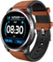 Belesy® Tachy - Smartwatch Dames - Smartwatch Heren - Horloge - 1.3 inch - Kleurenscherm - Stappenteller - Bloeddruk - Hart ECG - Mutli sport - Zilver – Lichtbruin - Leer - Moederdag