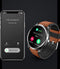 Belesy® Tachy - Smartwatch Dames - Smartwatch Heren - Horloge - 1.3 inch - Kleurenscherm - Stappenteller - Bloeddruk - Hart ECG - Mutli sport - Zilver – Lichtbruin - Leer - Moederdag
