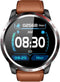 Belesy® Tachy - Smartwatch Dames - Smartwatch Heren - Horloge - 1.3 inch - Kleurenscherm - Stappenteller - Bloeddruk - Hart ECG - Mutli sport - Zilver – Lichtbruin - Leer - Moederdag