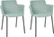 BELFIELD - Eetkamerstoel set van 2 - Mintgroen - Stof