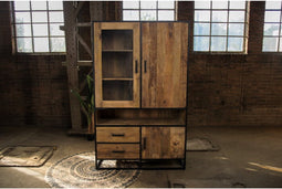 Belfurn - Madurai vitrinekast in mangohout en metaal