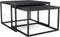Salontafel set Lyon 70x70 cm | Zwart mangohout