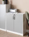 Beliani ZEHNA - Sideboard 2 deuren - Lichtgrijs/Wit - Vezelplaat