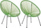 Beliani ACAPULCO II - Tuinstoel set van 2 - Groen - PE rotan