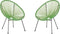 Beliani ACAPULCO II - Tuinstoel set van 2 - Groen - PE rotan