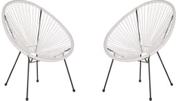 Beliani ACAPULCO II - Tuinstoel set van 2 - Wit - PE rotan