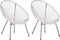 Beliani ACAPULCO II - Tuinstoel set van 2 - Wit - PE rotan