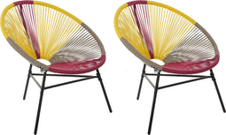 Beliani ACAPULCO - Tuinstoel set van 2 - Multicolor - PE rotan
