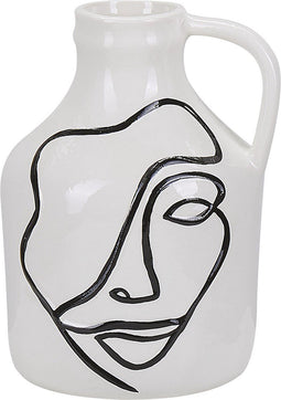 Beliani AGRINION - Bloemenvaas - Wit - Steengoed