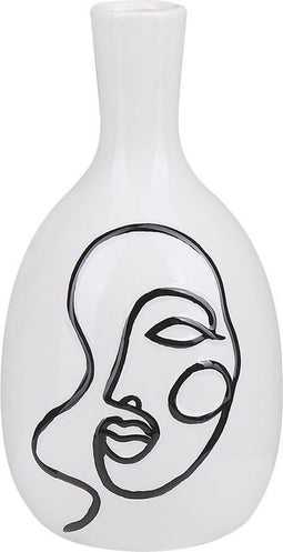 Beliani AKRAI - Bloemenvaas - Wit - Steengoed