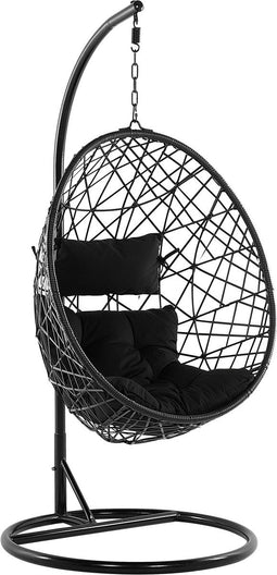 Beliani ALATRI - Hangstoel - Zwart - PE rotan