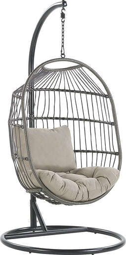 Beliani ALBA - Hangstoel - Zwart - PE rotan