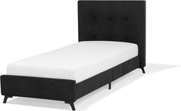 Beliani AMBASSADOR - Eenpersoonsbed - zwart - chenille