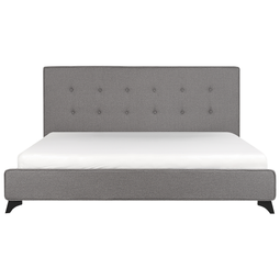 Beliani AMBASSADOR - Tweepersoonsbed - Grijs - 180 x 200 cm - Polyester