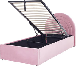 Beliani ANET - Bed met opbergruimte - Roze - Fluweel