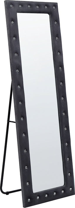 Beliani ANSOUIS - Staande spiegel - Grijs - Fluweel