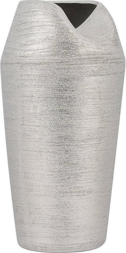 Beliani APAMEA - Decoratieve vaas - Zilver - Steengoed