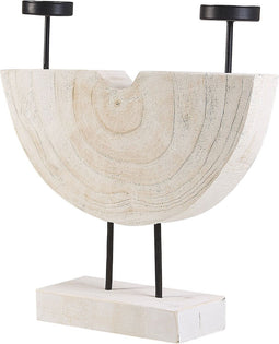 Beliani APANGO - Kandelaar - Wit - Paulowniahout