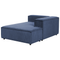 Beliani APRICA - Chaise longue - Blauw - Linkszijdig - Corduroy