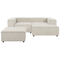 Beliani APRICA - Hoekbank 2-zits met ottomaan - Wit- Linkerzijde - Corduroy