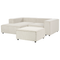 Beliani APRICA - Hoekbank 2-zits met ottomaan - Wit- Rechts - Corduroy