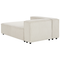 Beliani APRICA - Hoekbank 2-zits met ottomaan - Wit- Rechts - Corduroy