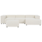 Beliani APRICA - Hoekbank 3-zits met ottomaan - Wit - Linkszijdig - Bouclé