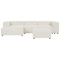 Beliani APRICA - Hoekbank 3-zits met ottomaan - Wit - Rechtszijdig - Bouclé