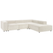 Beliani APRICA - Hoekbank 4-zits - Wit- Linkerzijde - Corduroy