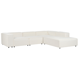 Beliani APRICA - Hoekbank 4-zits - Wit - Linkszijdig - Bouclé