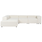 Beliani APRICA - Hoekbank 4-zits - Wit - Rechtszijdig - Bouclé