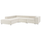 Beliani APRICA - Hoekbank 4-zits - Wit- Rechtszijdig - Corduroy