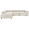 Beliani APRICA - Hoekbank 4-zits - Wit- Rechtszijdig - Corduroy
