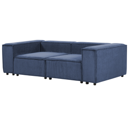 Beliani APRICA - Tweezitsbank - Blauw - Corduroy