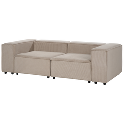 Beliani APRICA - Tweezitsbank - Lichtbruin - Corduroy