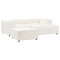 Beliani APRICA - Tweezitsbank met ottomaan - Wit - Linkszijdig - Bouclé