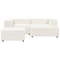 Beliani APRICA - Tweezitsbank met ottomaan - Wit - Linkszijdig - Bouclé