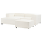 Beliani APRICA - Tweezitsbank met ottomaan - Wit - Rechtszijdig - Bouclé