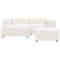 Beliani APRICA - Tweezitsbank met ottomaan - Wit - Rechtszijdig - Bouclé