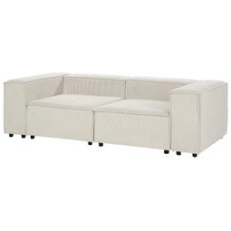 Beliani APRICA - Tweezitsbank - Wit - Corduroy