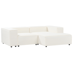 Beliani APRICA - Tweezitsbank - Wit - Linkszijdig - Bouclé