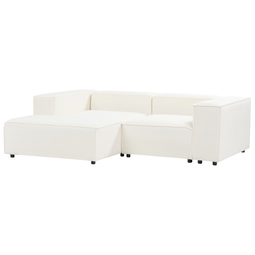 Beliani APRICA - Tweezitsbank - Wit - Rechtszijdig - Bouclé