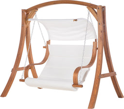 Beliani APRILIA - Schommelbank - Donkere houtkleur - Larikshout